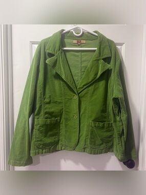 Ashley By 26 International Green Corduroy Button-Front Blazer - Size 3X
